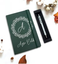 Kişiye Özel Defter & Kalem Hediye Seti (Yeşil)