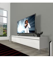Decoraktiv Eko 140T Mdf Krom Ayaklı Tv Ünitesi Tv Sehpası (Beyaz)