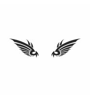 Kartal Kanatı Oto Sticker 30x10 cm Siyah (Siyah-Siyah)