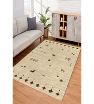 Dijital Kaymaz Taban Yıkanabilir Renkli Salon Halısı Mutfak Halısı Yolluk ND-SD-950 (Krem)