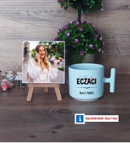 Eczacı Fotoğraflı Dekoratif Taş, Kupa Bardak Beyaz Hediye (Model 12)