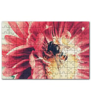 Cakapuzzle Kırmızı Çiçekten Polen Toplayan Arı Puzzle Yapboz MDF (Ahşap) (1000 Parça)