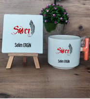 Savcı Hediye Seti Kupa Bardak T Kulplu ve Dekoratif Taş Savcılar Günü Hediyesi (Model 7)