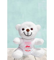 Basklı Peluş Ayı (Beyaz)