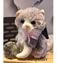MİYAVLAYAN SESLİ KEDİ PELUŞ (Gri)