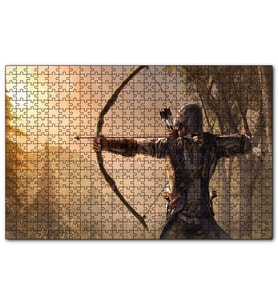 Cakapuzzle Assassins Creed Okçu Savaşçı ve Orman  Puzzle Yapboz MDF (Ahşap) (500 Parça)