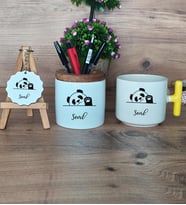 Sevimli Panda Hediye Sepeti Kupa Bardak T Kulplu, Kalemlik ve Anahtarlık Arkadaşa Doğum Günü Hediyesi (Model 5)