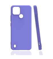 Realme C21Y Kılıf Kamera Korumalı Silikon Rubber Arka Kapak (Lila)