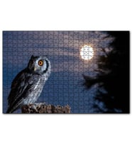 Cakapuzzle Dolunay ve Kütüğün Üzerindeki Baykuş  Puzzle Yapboz MDF (Ahşap) (500 Parça)
