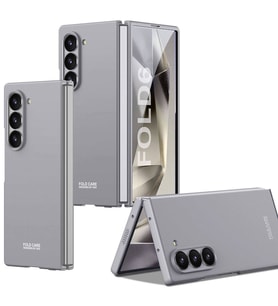 Samsung Galaxy Z Fold 6 Kılıf Sert Renkli Kıpta Kapak (Gri)