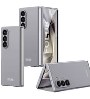 Samsung Galaxy Z Fold 6 Kılıf Sert Renkli Kıpta Kapak (Gri)
