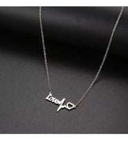 Love Kalpli Ritim 925 Ayar Gümüş Kolye (Gümüş)