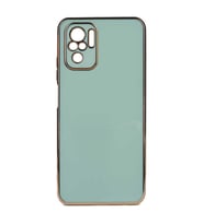 Xiaomi Poco M5S Kılıf Zore Bark Kenarları Altın Renk Kılıf (Açık Yeşil)
