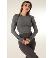 Miofit Uzun Kollu Kadın SporTişört (Gri)