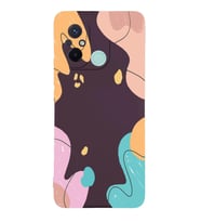 PrintiFy Xiaomi Redmi 12c Uyumlu Lansman Kılıf Karışık Renkler Tasarımlı İçi Kadife Kapak (Mürdüm)