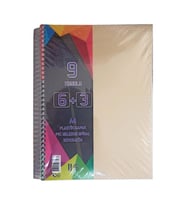 6+3 Ayraçlı Defter 9 Konulu 225 Yaprak 1 Adet 6 Kareli 3 Çizgili Spralli Plastik Kapak Seperatörlü (Krem)