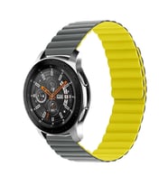 Galaxy Watch 46mm KRD-52 Mıknatıslı Kordon (Gri - Sarı)