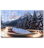 Cakapuzzle Karlı Orman İçindeki Yol Uzun Pozlama Çekim Puzzle Yapboz MDF (Ahşap) (500 Parça)