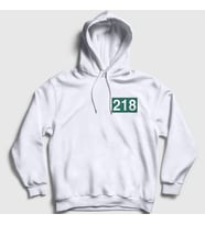 Presmono Unisex Beyaz Cho Sang Woo 218 Squid Game Kapüşonlu Sweatshirt 260290tt (Beyaz)