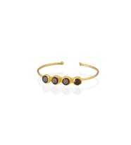 Kadir Jewellery 22 Ayar Altın Kaplama Zirkon Taşlı Ayarlanabilir Trend Bilezik (Kahverengi)