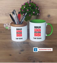 Babalar Günü Hediyesi Kalemlik, Kupa Bardak T Kişiye Özel Hediye Babaya Hediye (Model 14)