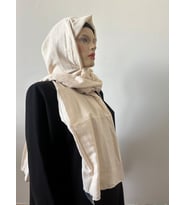 Moda Kaşmir Çizgili Pamuklu Şal (Ekru)