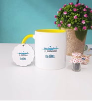 Su Ürünleri Mühendisi Kupa Bardak ve Anahtarlık (Sarı)