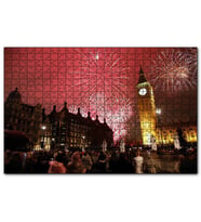 Cakapuzzle Londra Big Ben Yılbaşı Havai Fişekler  Puzzle Yapboz MDF (Ahşap) (500 Parça)