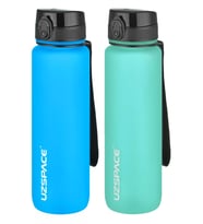 Uzspace 2'li Tritan Matara Seti 1000 ml Büyük Boy 14 Farklı Renk Seçeneği FiftyFifty (Royal Mavi)
