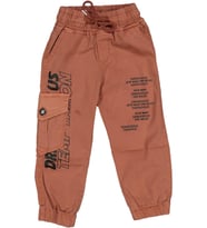 Erkek Çocuk Paça Ve Beli Lastikli Baskılı Pantolon BGL-ST03620 (Turuncu)