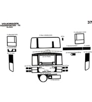 Meriç® VW Transporter T5 Ön Torpido Kaplama Maun 37 Parça 2009-2014 (Piano Black)