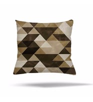Geometrik Batik Desen Gizli Fermuarlı Yastık Kılıfı Kırlent Kılıfı Koltuk Yastık Kılıfı  (Koyu Kahverengi )