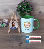 Yılbaşı Hediyesi Kupa Bardak Beyaz ve Fotoğraflı Ahşap Anahtarlık Hediye (Model 14)