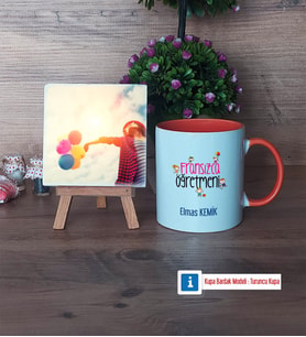 Fransızca Öğretmeni Fotoğraflı Dekoratif Taş, Kupa Bardak Beyaz Hediye (Model 13)
