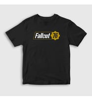 Presmono Unisex Çocuk Beyaz Fallout 76 Logo Oyun T-Shirt 420947tt (Siyah)