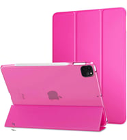 Apple iPad Pro 11 3. Nesil 2021 Kılıf PU Deri Smart Standlı Case A2377 A2459 A23 (Koyu Pembe)