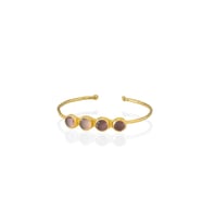 Kadir Jewellery 22 Ayar Altın Kaplama Zirkon Taşlı Ayarlanabilir Trend Bilezik (Pembe)