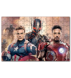 Cakapuzzle Yenilmez Ultron Çağı Iron Man Kaptan Amerika Puzzle Yapboz MDF(Ahşap) (1000 Parça)