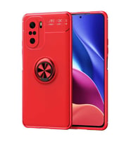 Xiaomi Poco F3 Kılıf Yüzüklü Magnetli Ravel Case (Kırmızı)