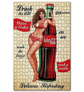 Cakapuzzle Vintage Nuka Cola Reklamı Bikinili Kız Puzzle Yapboz MDF (Ahşap) (500 Parça)