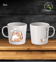 KirliPatiler Taş Kupa Fincan Üzeri Duygusal Kedi Baskılı (Model 7)