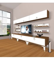 Decoraktiv Eko 8Y Slm Silver Tv Ünitesi Tv Sehpası (Beyaz - Kahverengi)
