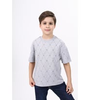 Toontoy Unisex Çocuk Baskılı Tişört ( Gri-Melanj)