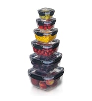 6'lı Set Master Kare Saklama Kabı (275 ml - 500 ml - 900 ml - 1500 ml - 2400 ml - 3750 ml) (Antrasit)