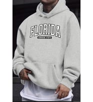 Florida Baskılı Oversize Sweatshirt (Gri)