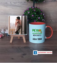 Petrol ve Doğalgaz Mühendisi Fotoğraflı Dekoratif Taş, Kupa Bardak Beyaz Hediye (Model 13)