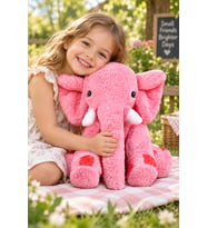 80 cm Uyku Arkadaşım Fil Peluş - Dev Fil (Pembe)
