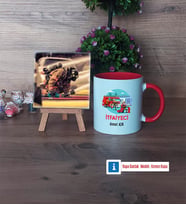 İtfaiyeci Fotoğraflı Dekoratif Taş, Kupa Bardak Beyaz Hediye (Model 2)