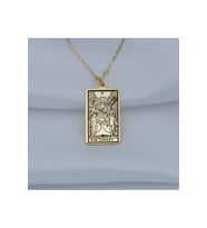 925 Ayar Gümüş Tarot Aşıklar Kolye (Altın)