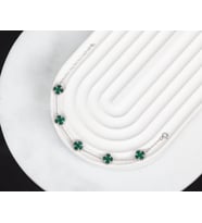 VAN CLEEF YONCA ŞANS BİLEKLİK  925 Ayar Gümüş Bileklik (Yeşil)